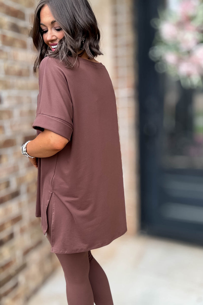 Beautiful Dreamer Brown Top And Legging Set