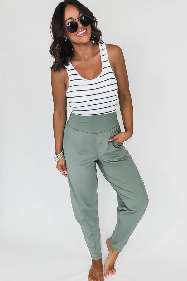 Venice Moss Flow Barrel Active Pants