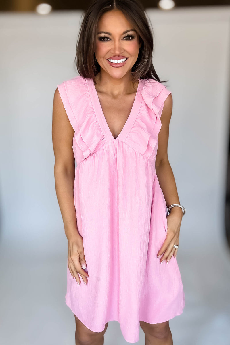 Baby Pink Double Ruffle Dress