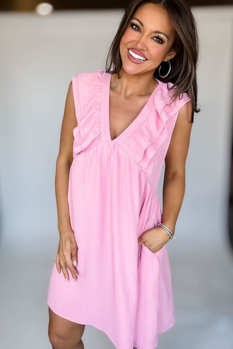 Baby Pink Double Ruffle Dress