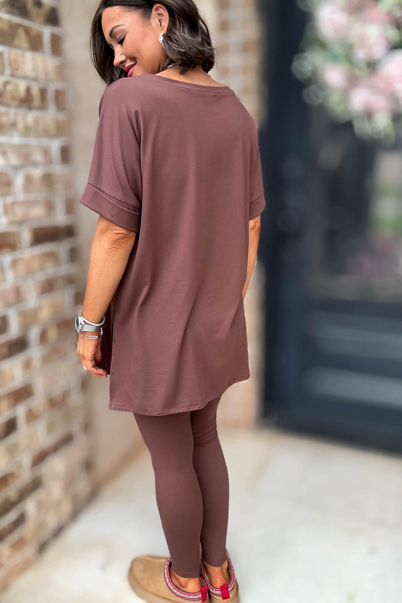 Beautiful Dreamer Brown Top And Legging Set