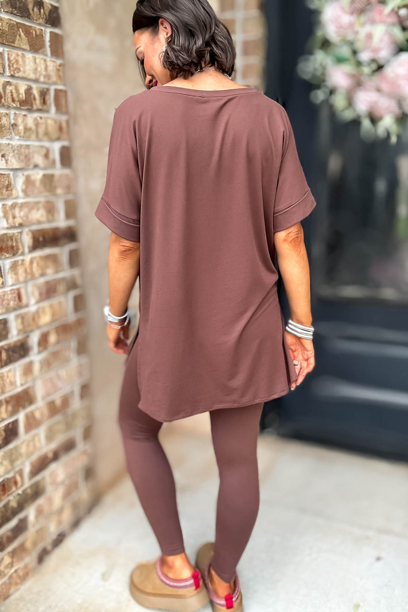 Beautiful Dreamer Brown Top And Legging Set