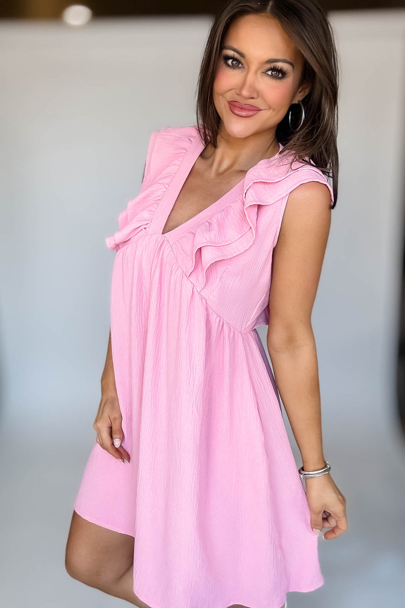 Baby Pink Double Ruffle Dress