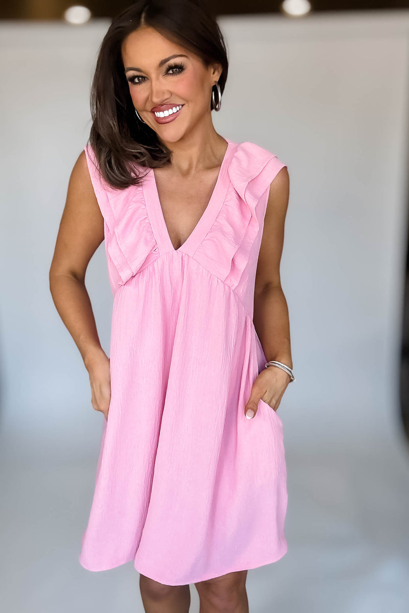 Baby Pink Double Ruffle Dress