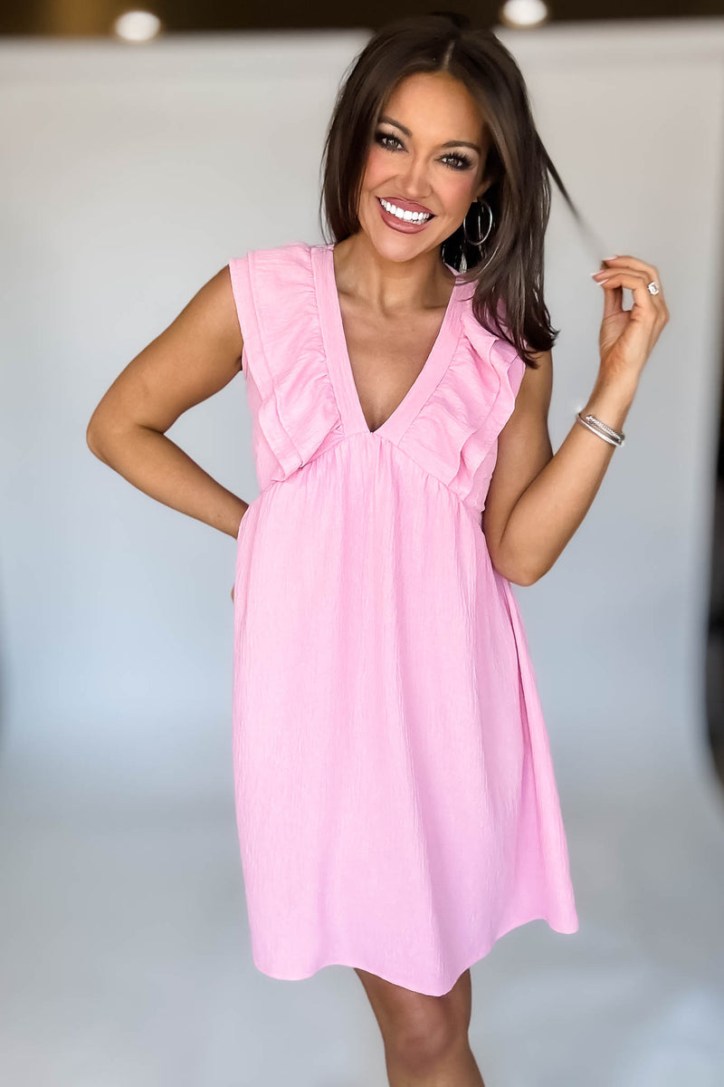Baby Pink Double Ruffle Dress