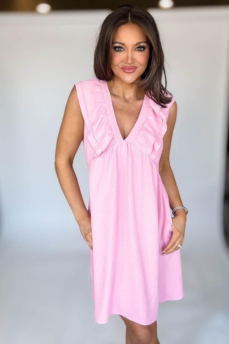 Baby Pink Double Ruffle Dress