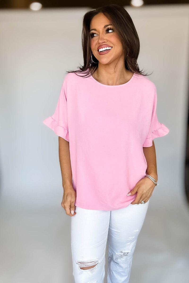 Pink Ruffle Top