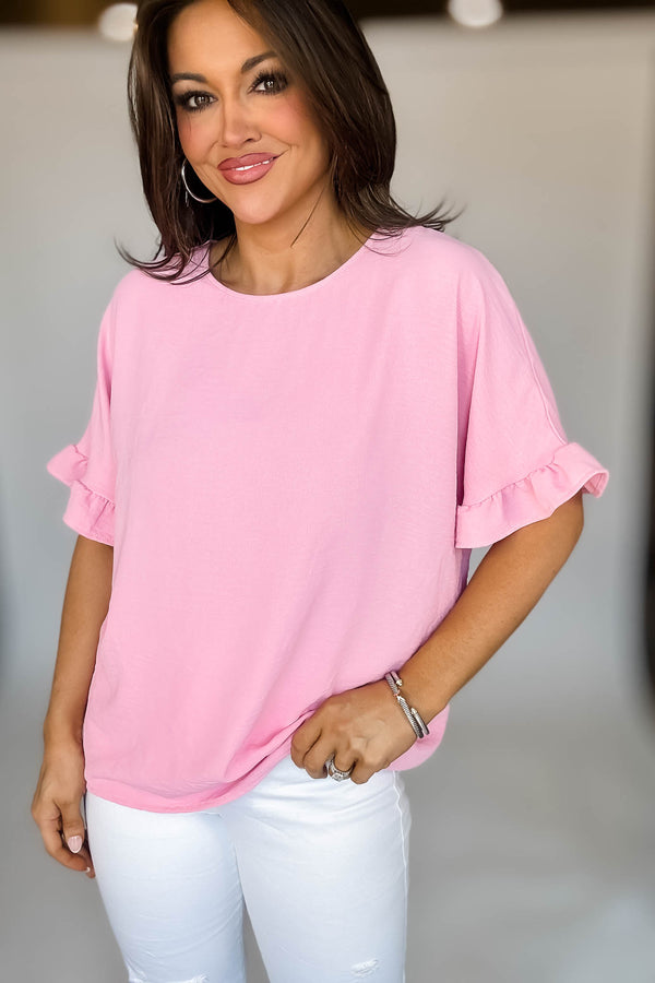 Pink Ruffle Top