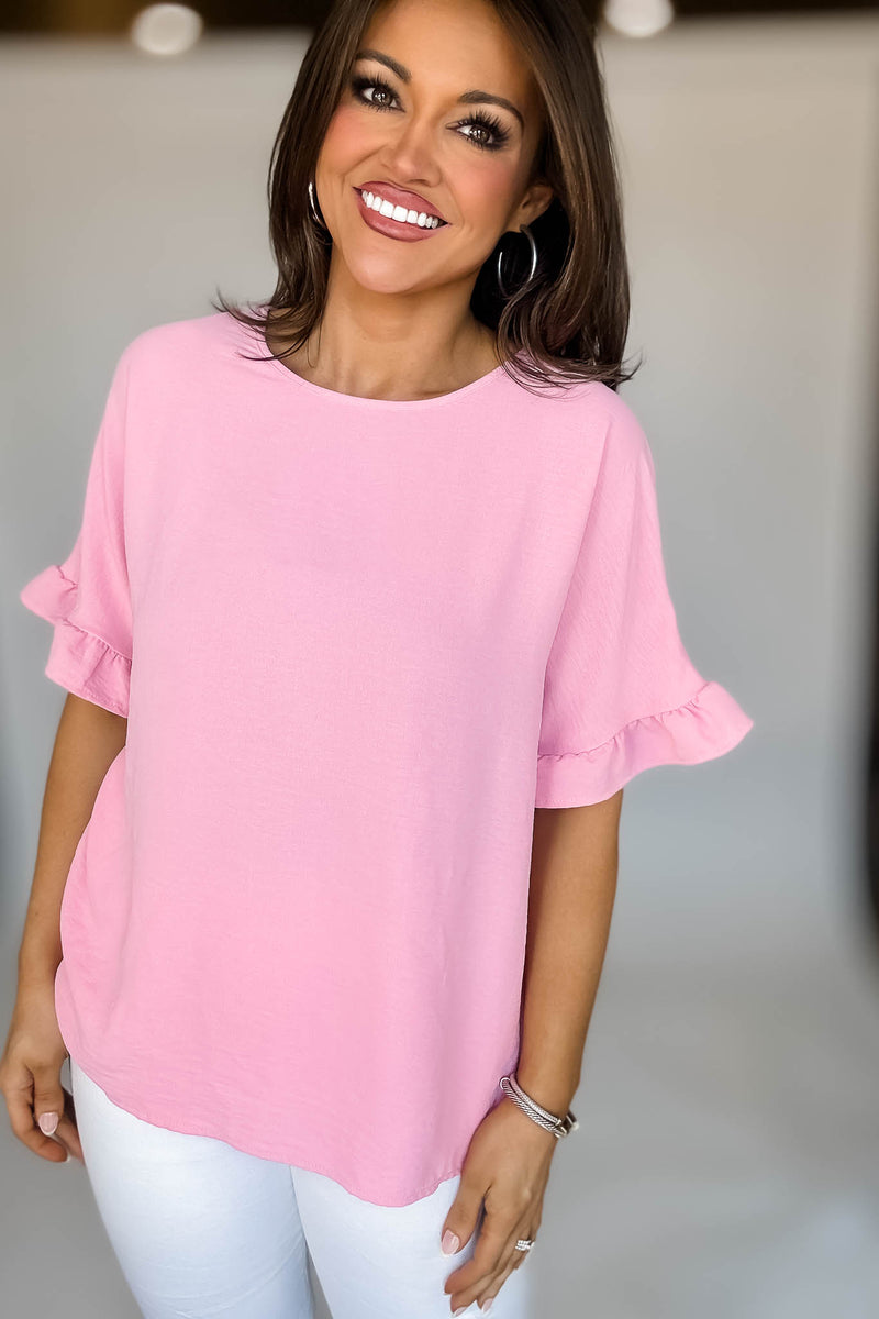 Pink Ruffle Top