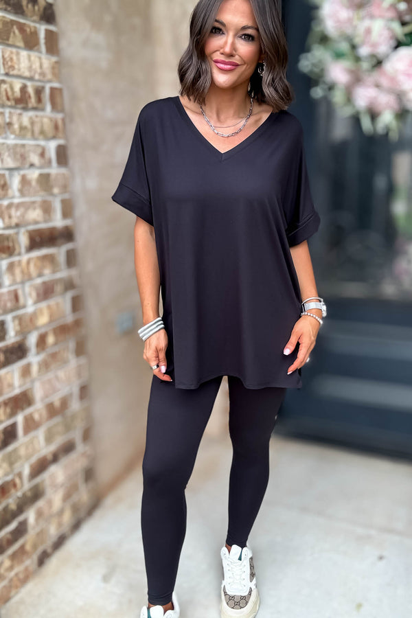 Beautiful Dreamer Black Top And Legging Set