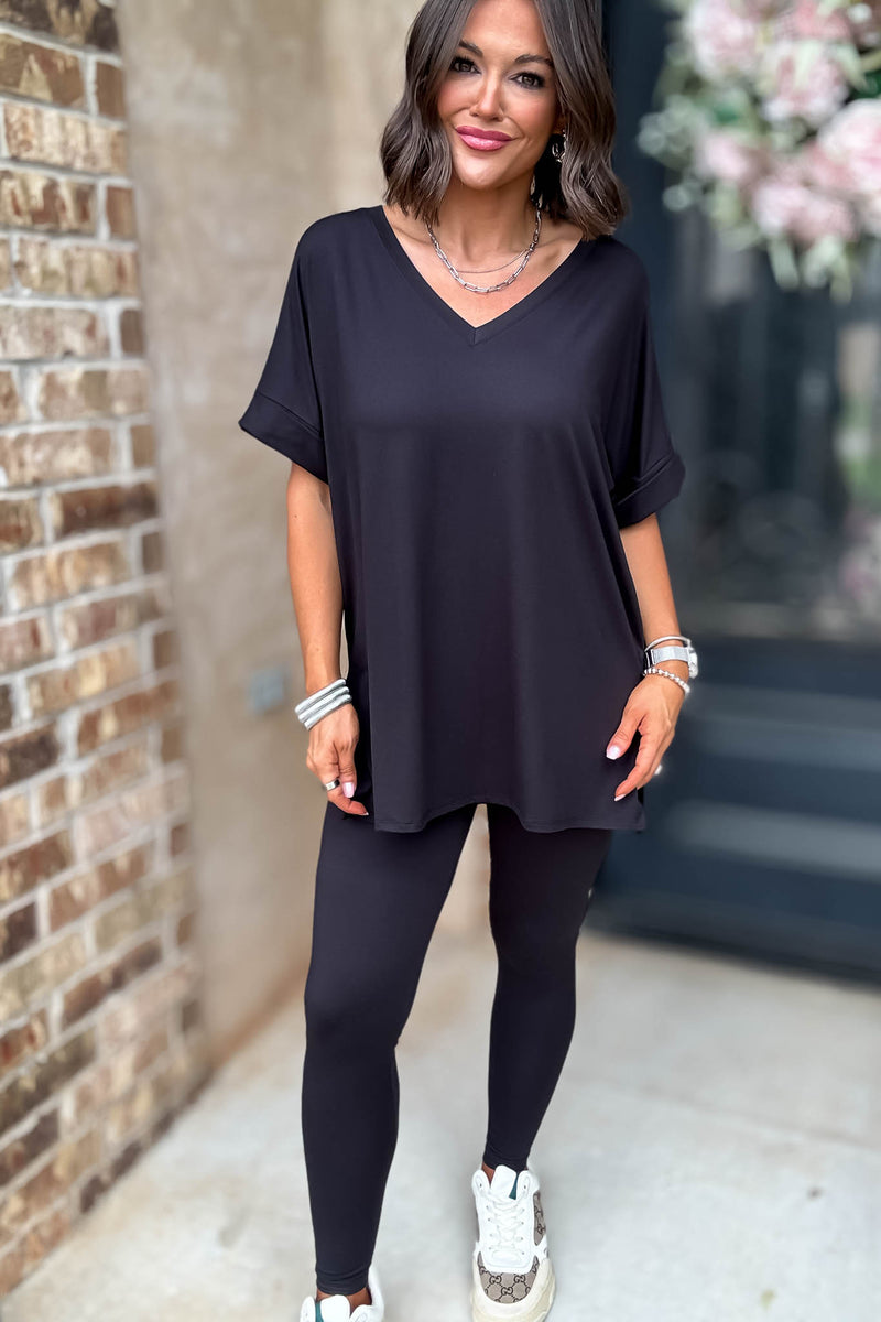 Beautiful Dreamer Black Top And Legging Set