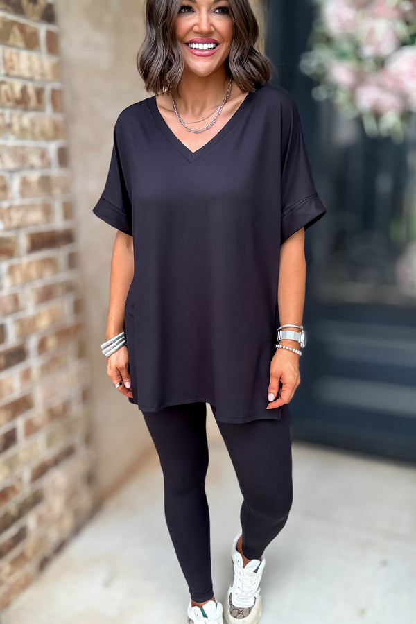 Beautiful Dreamer Black Top And Legging Set