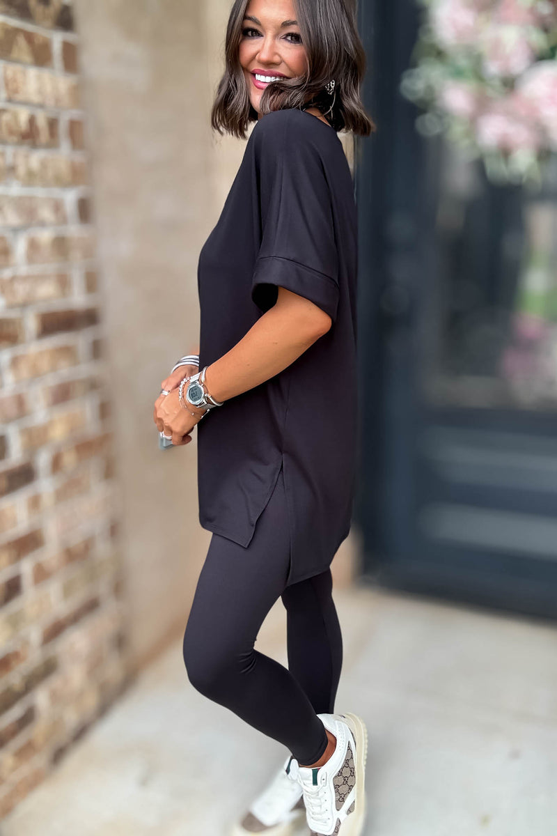 Beautiful Dreamer Black Top And Legging Set