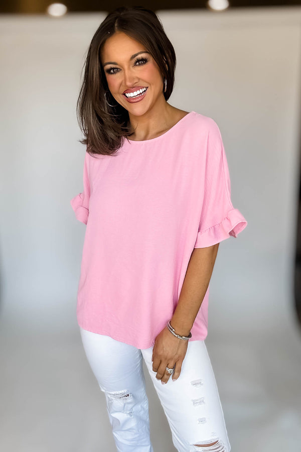 Pink Ruffle Top