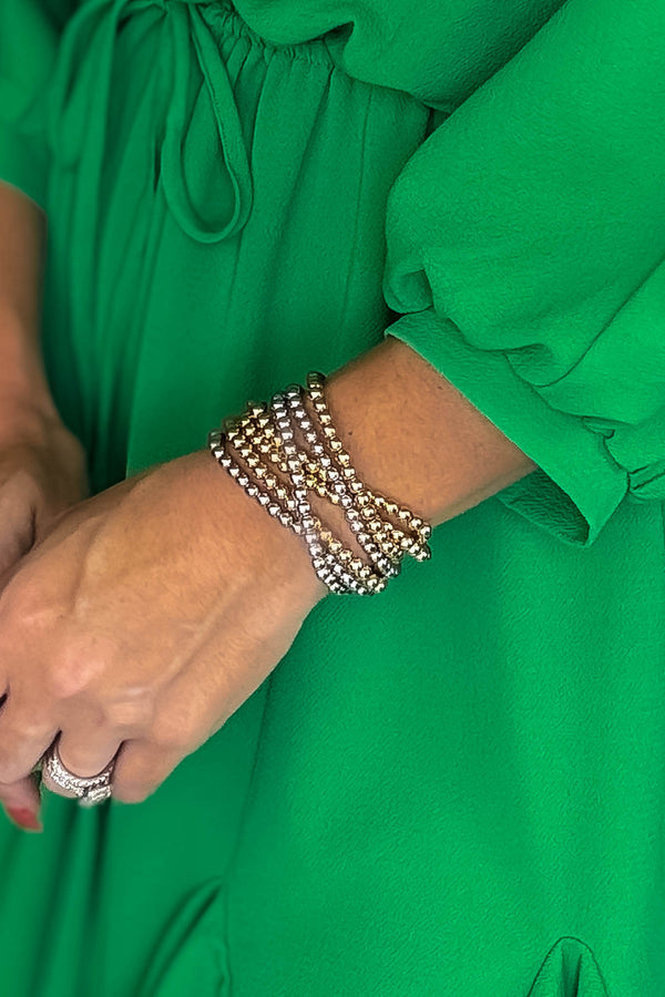Mixed Metal Beaded Bracelet Set