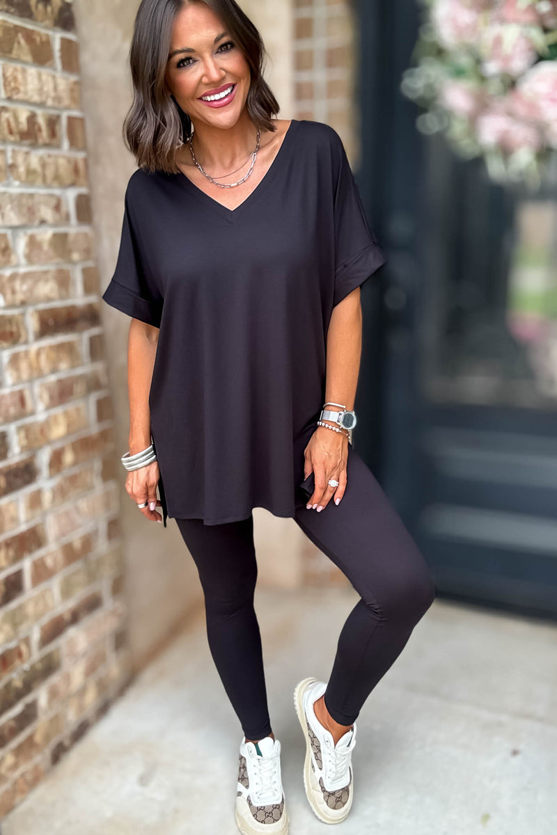 Beautiful Dreamer Black Top And Legging Set