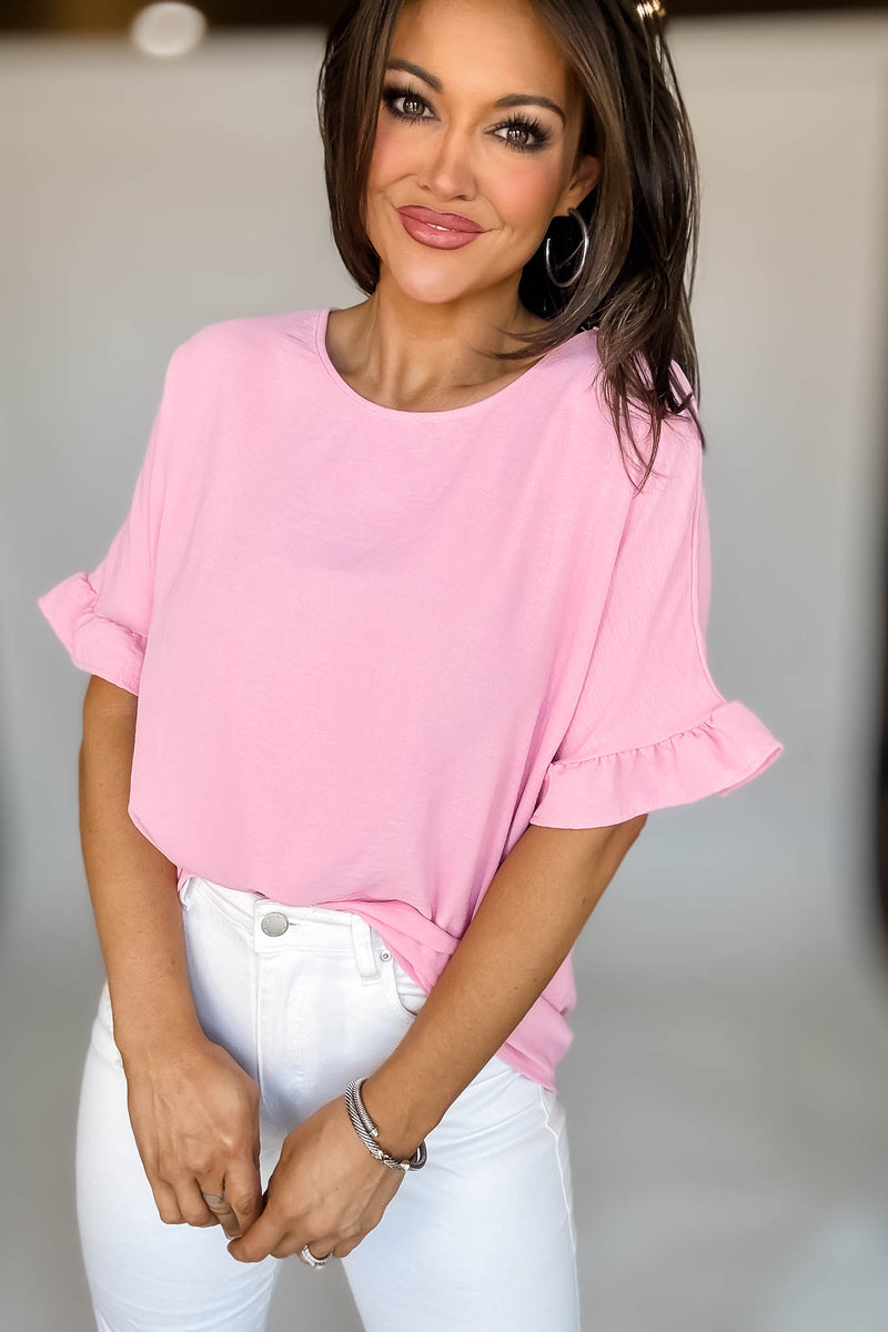 Pink Ruffle Top