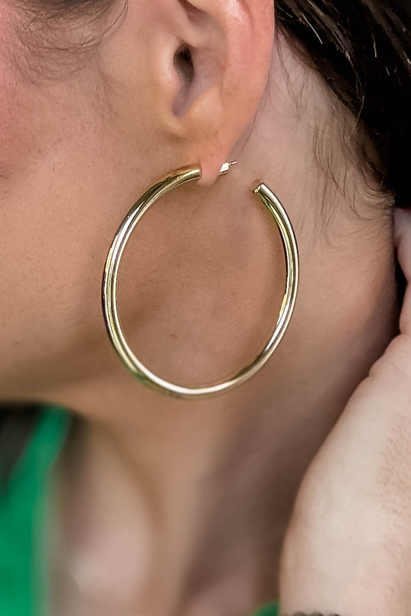 Gold Dipped Large Hoop Earrings