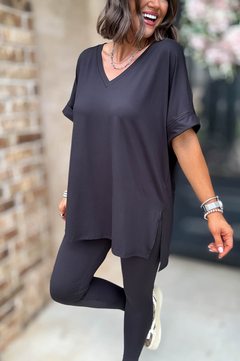 Beautiful Dreamer Black Top And Legging Set
