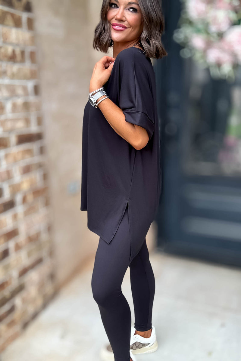 Beautiful Dreamer Black Top And Legging Set