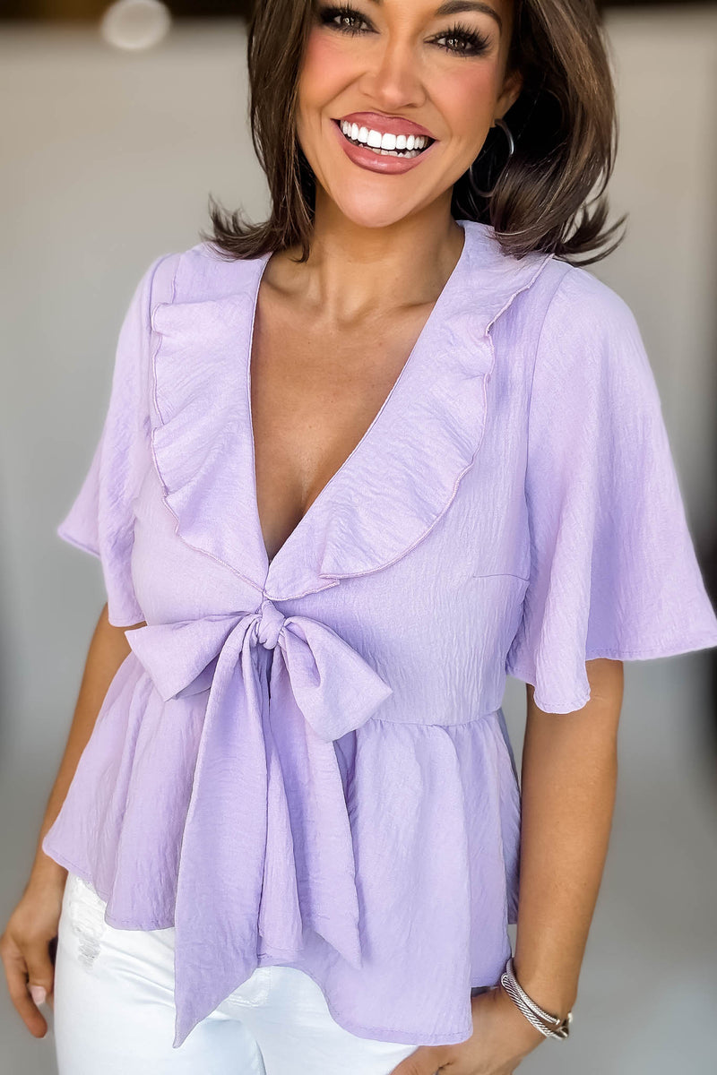 Solid Lavender Baby Doll Top