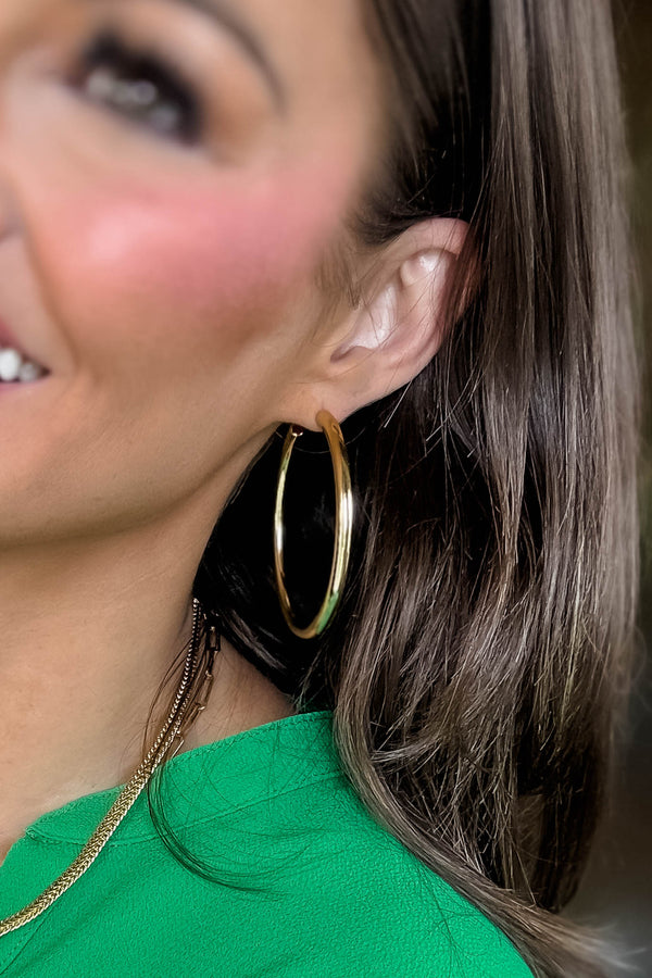 Gold Dipped Large Hoop Earrings