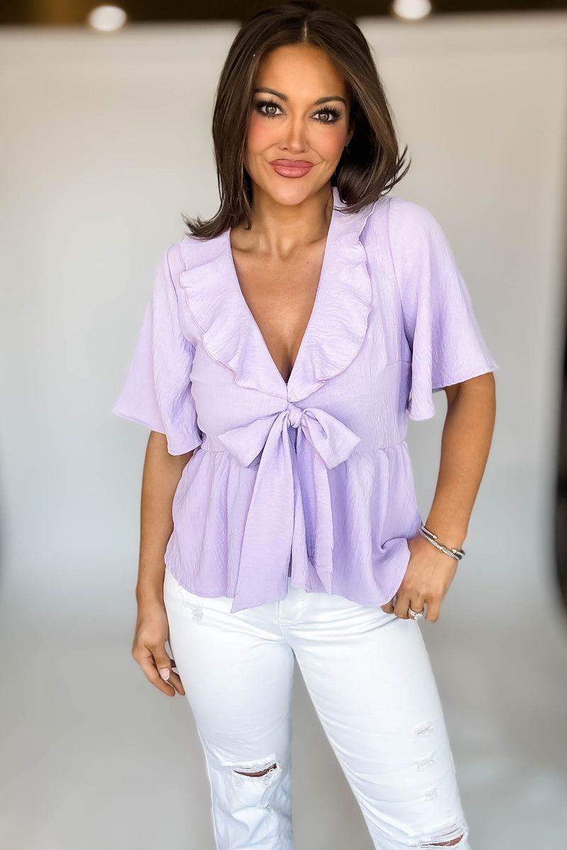 Solid Lavender Baby Doll Top