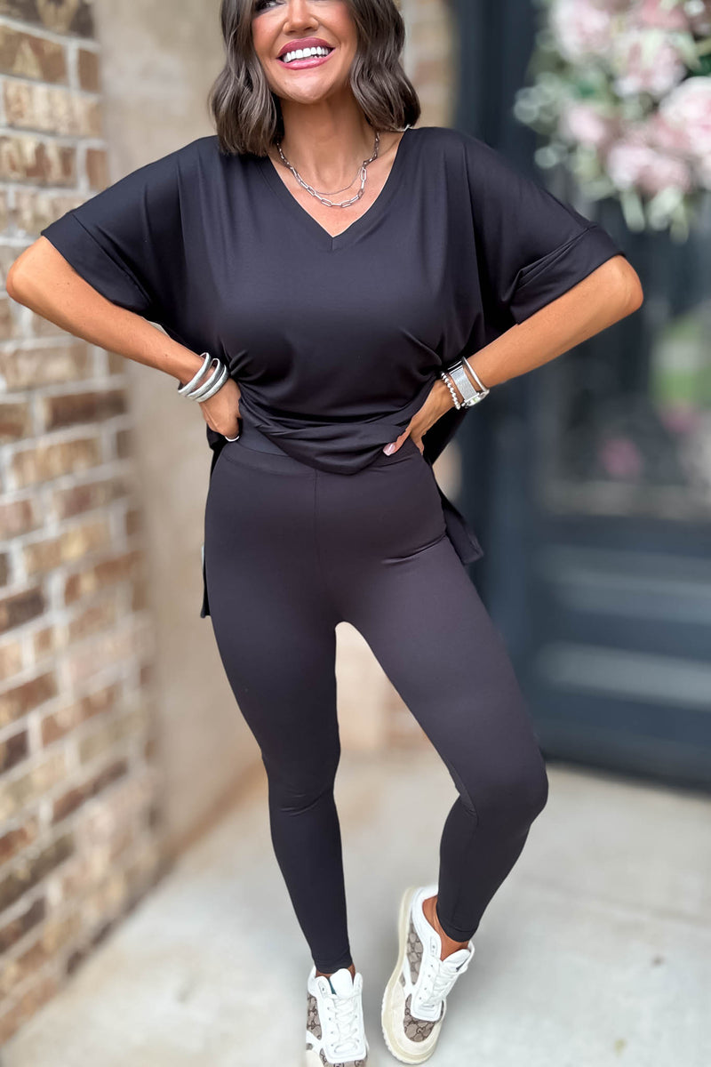 Beautiful Dreamer Black Top And Legging Set