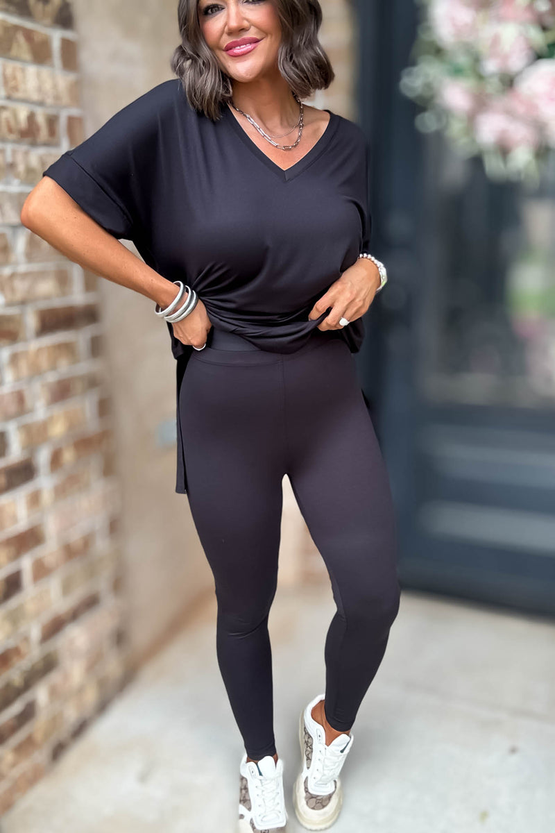 Beautiful Dreamer Black Top And Legging Set