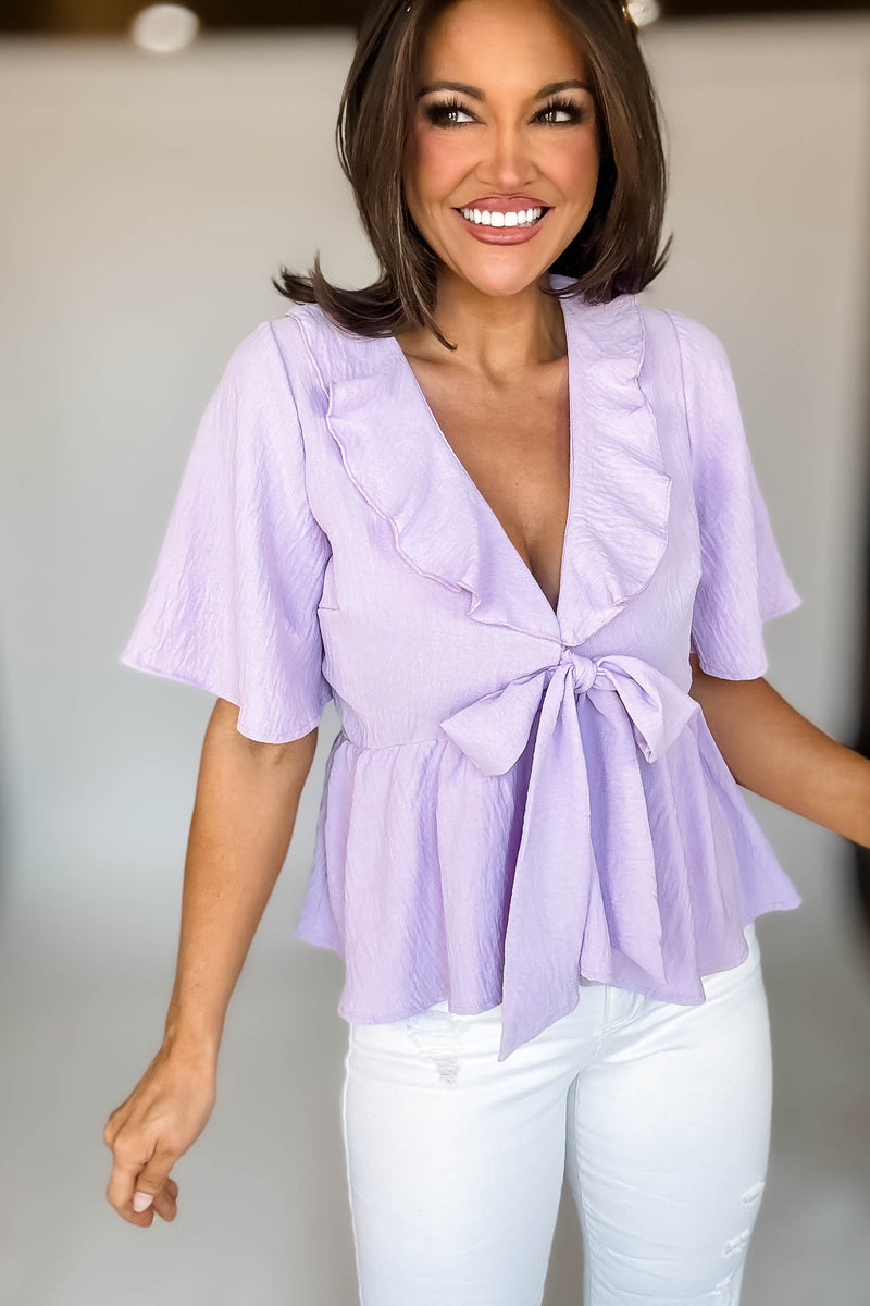 Solid Lavender Baby Doll Top