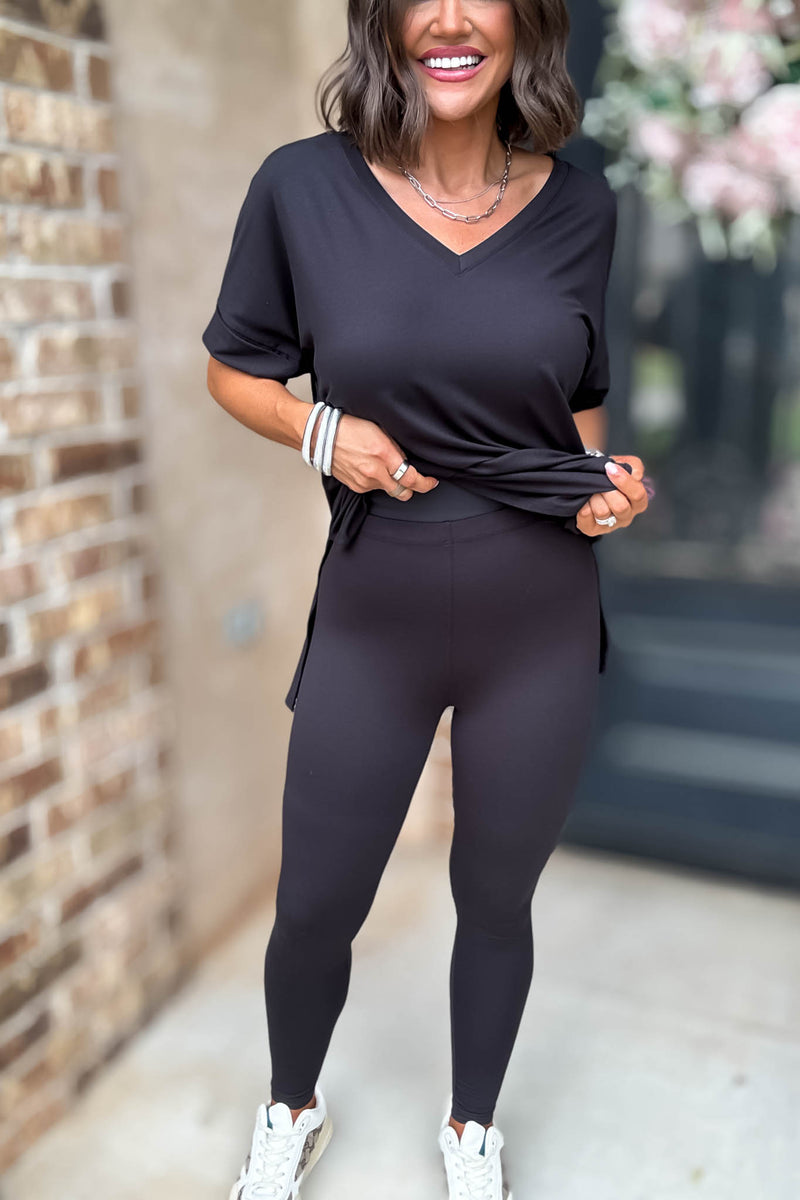 Beautiful Dreamer Black Top And Legging Set