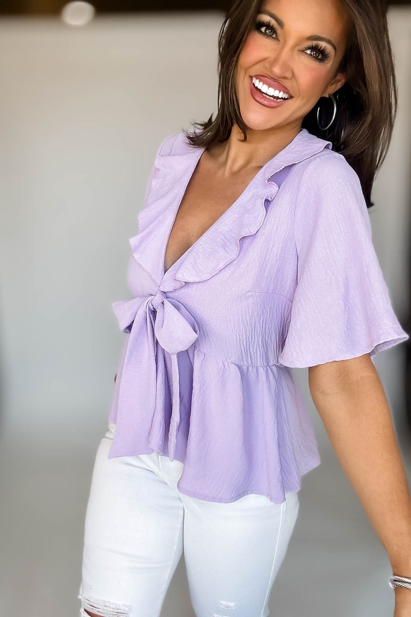 Solid Lavender Baby Doll Top