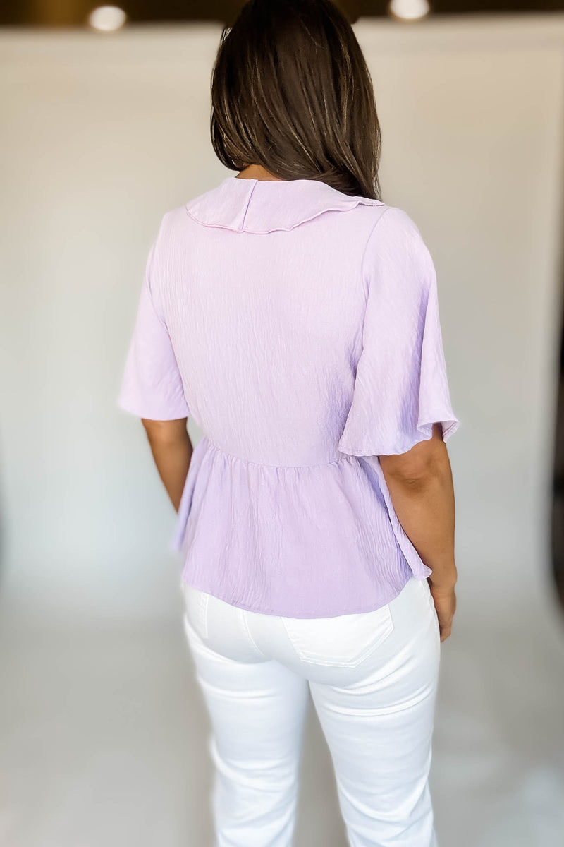 Solid Lavender Baby Doll Top