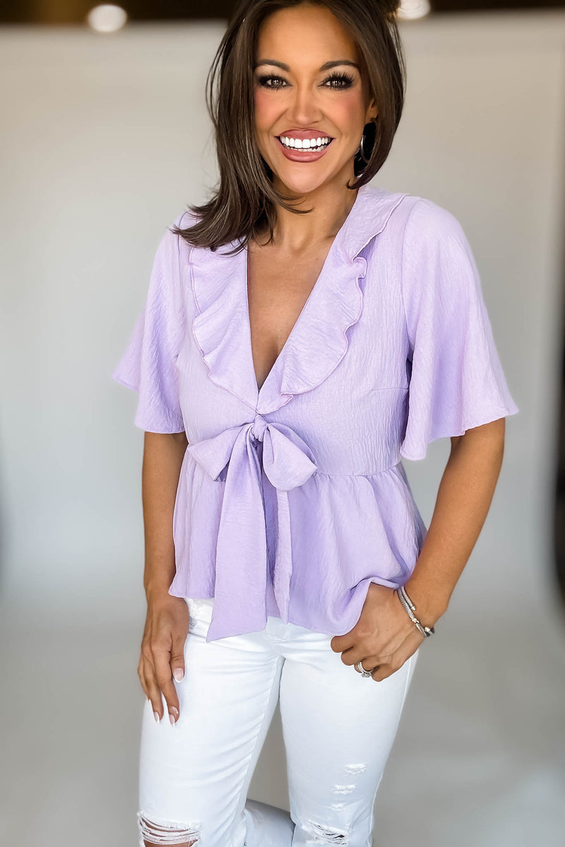 Solid Lavender Baby Doll Top