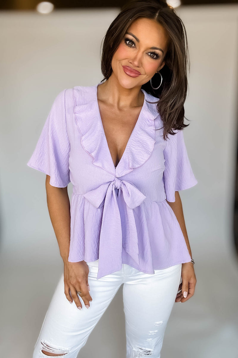 Solid Lavender Baby Doll Top