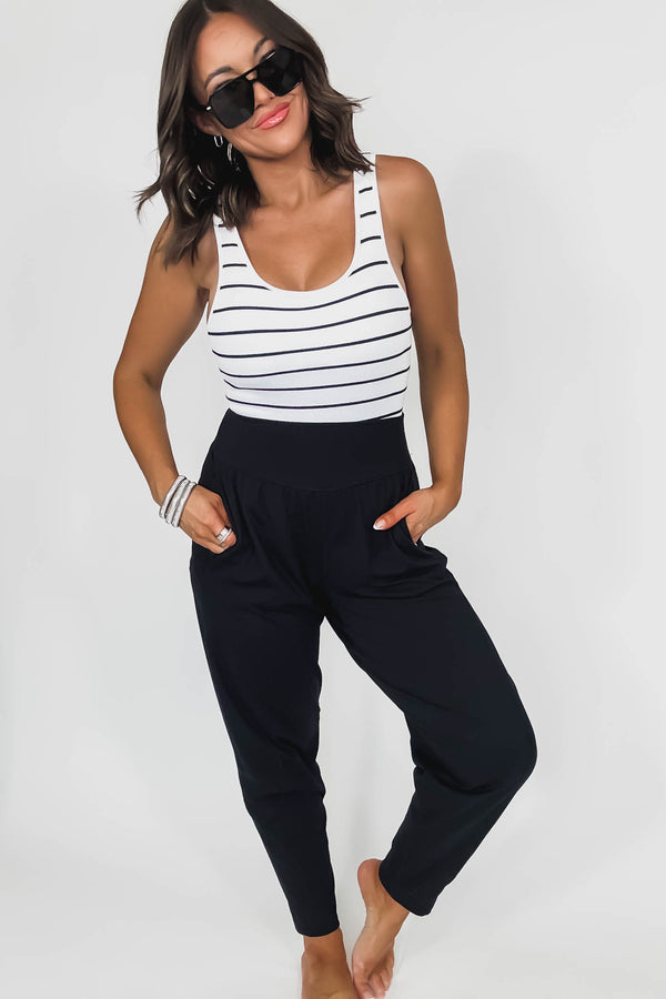 Venice Black Flow Barrel Active Pants