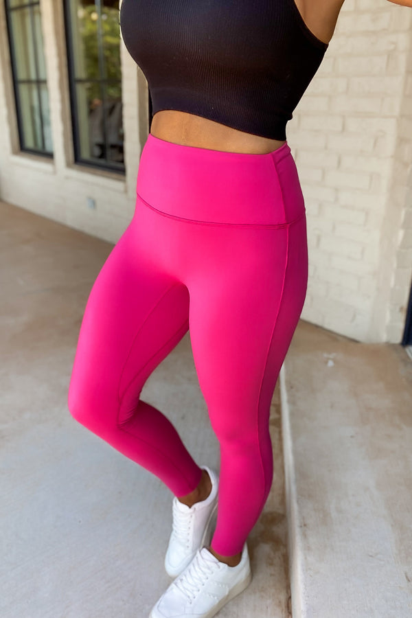 Cozy Comfort Fuchsia Brushed Full Length Leggings