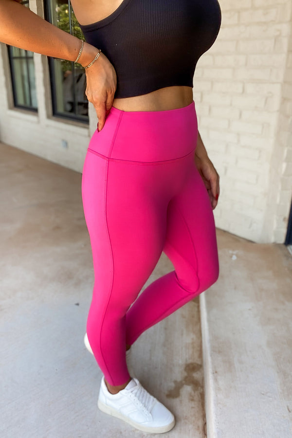 Cozy Comfort Fuchsia Brushed Full Length Leggings