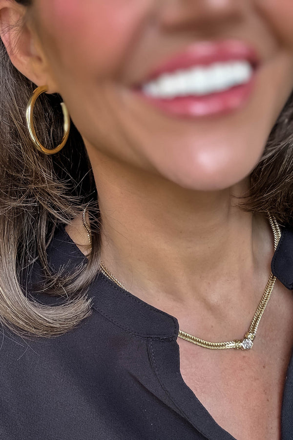 Gold Dipped Medium Hoop Earrings
