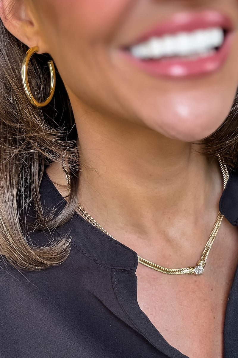 Gold Dipped Medium Hoop Earrings