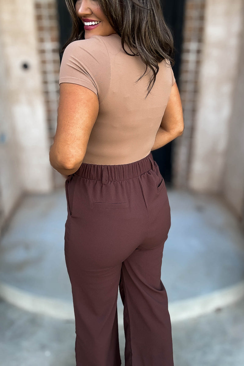 Crewneck Tobacco Shortsleeve Bodysuit