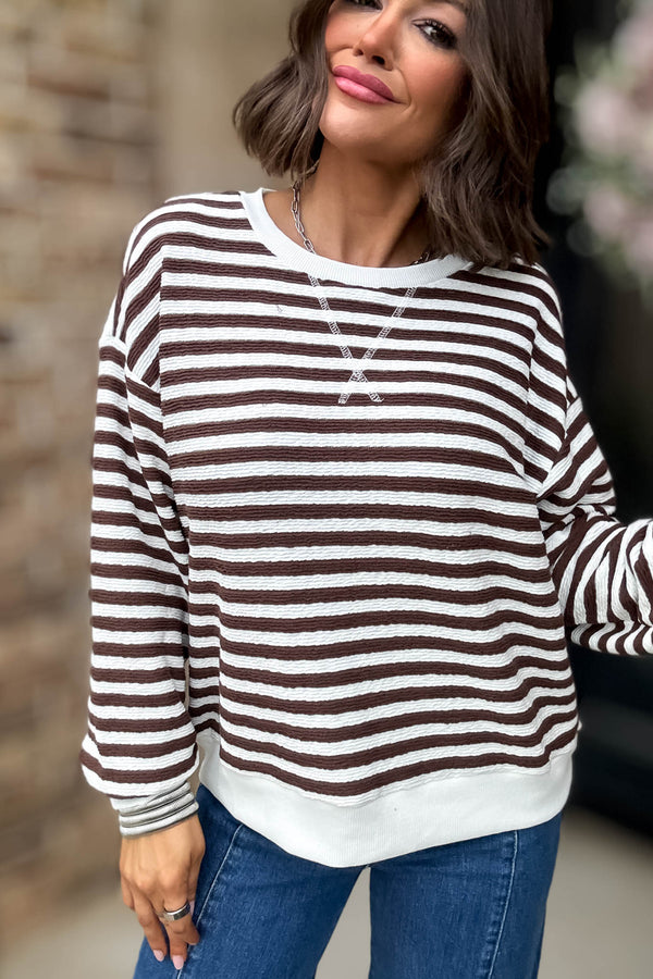 Brown Striped Pullover