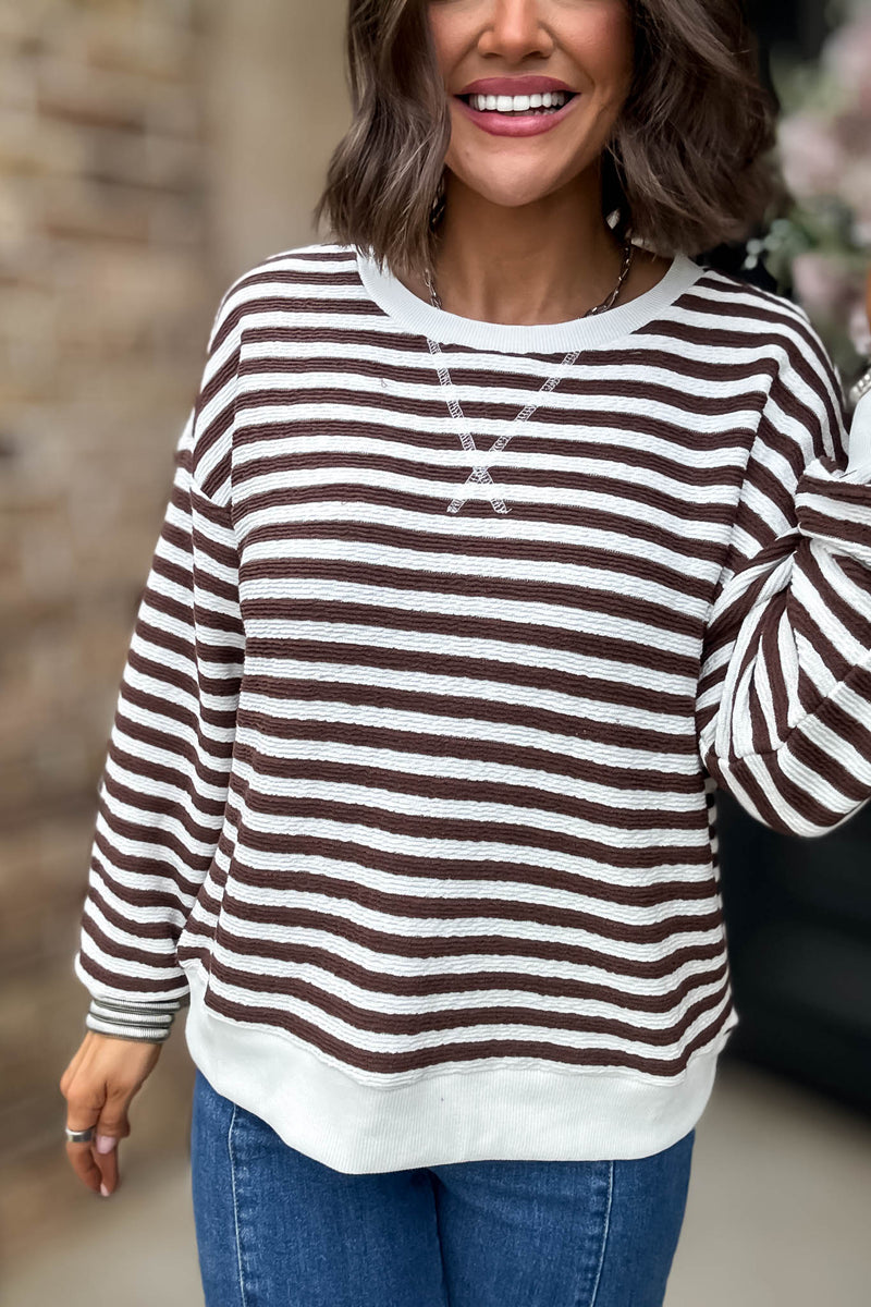 Brown Striped Pullover