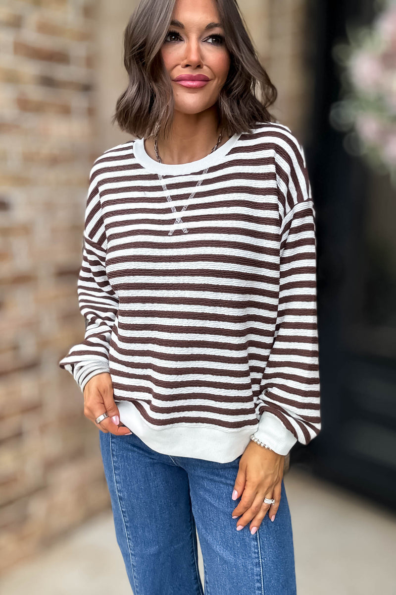 Brown Striped Pullover