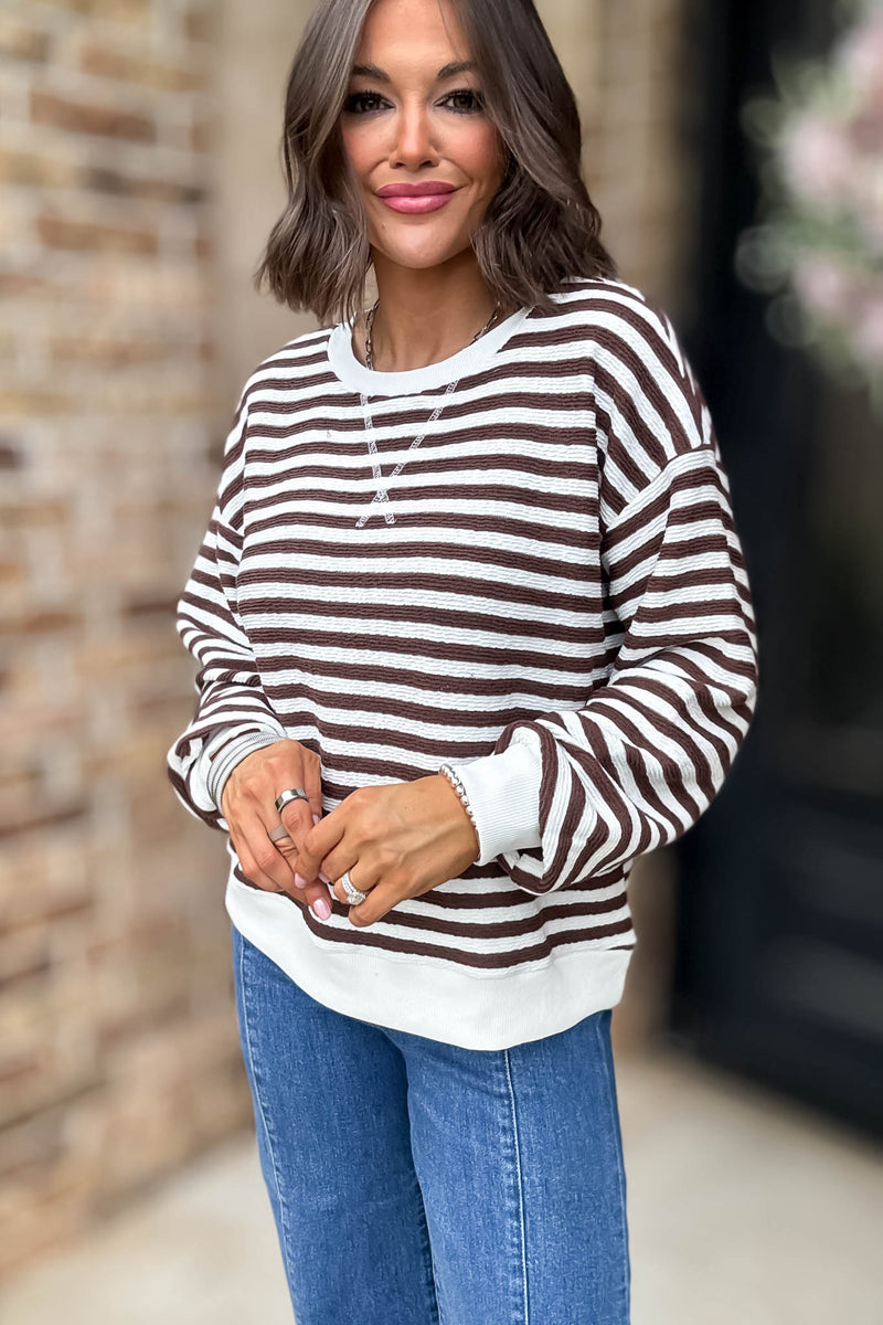 Brown Striped Pullover