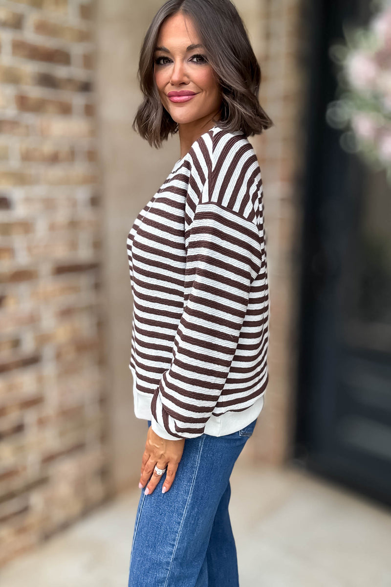 Brown Striped Pullover