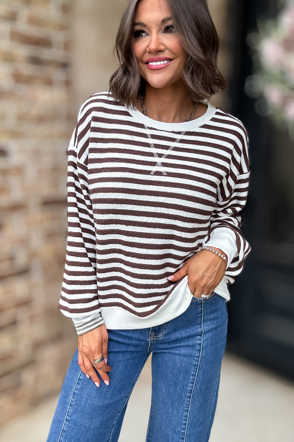 Brown Striped Pullover