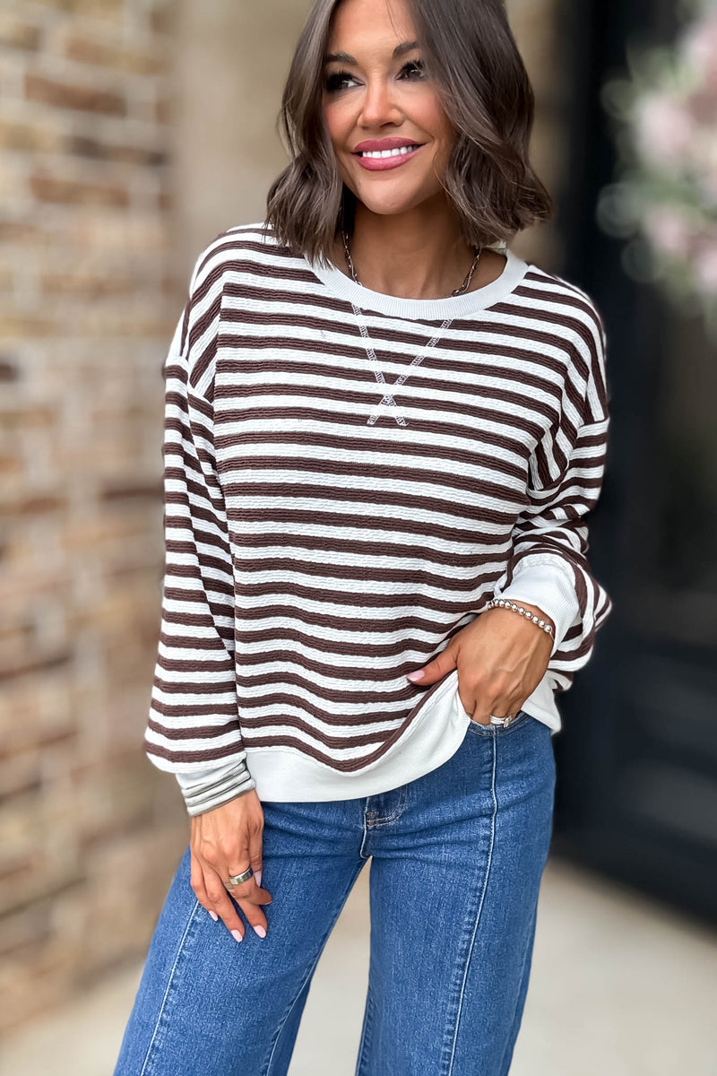 Brown Striped Pullover