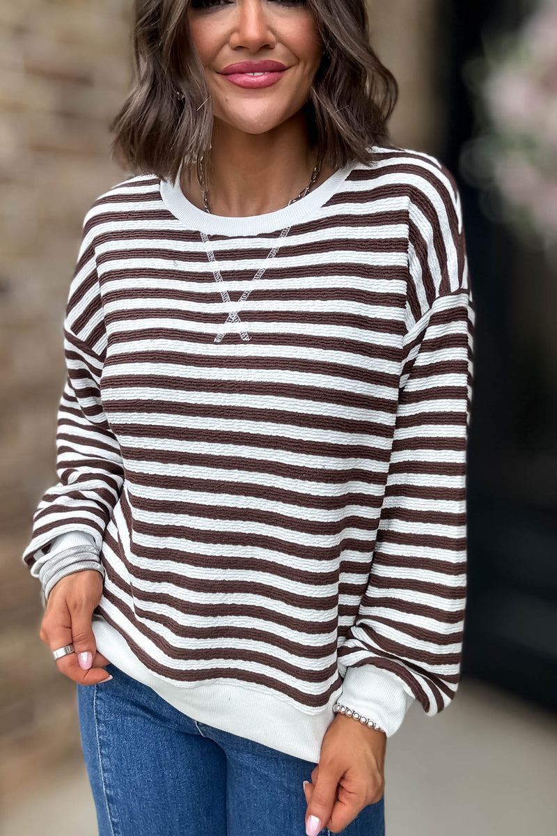 Brown Striped Pullover