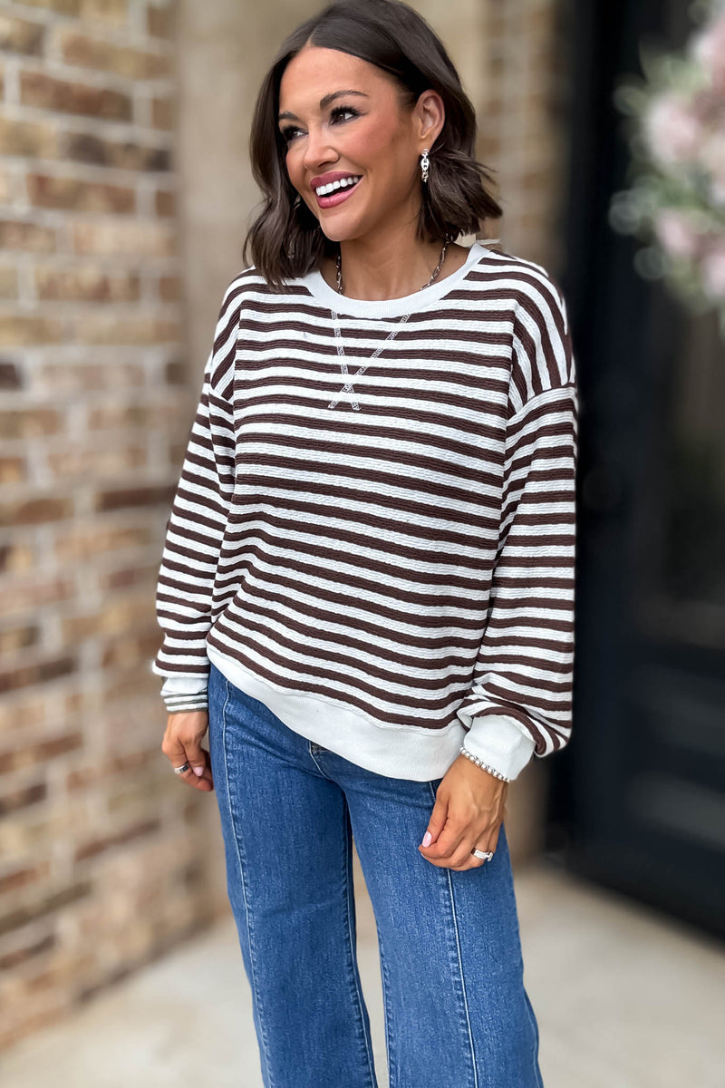 Brown Striped Pullover